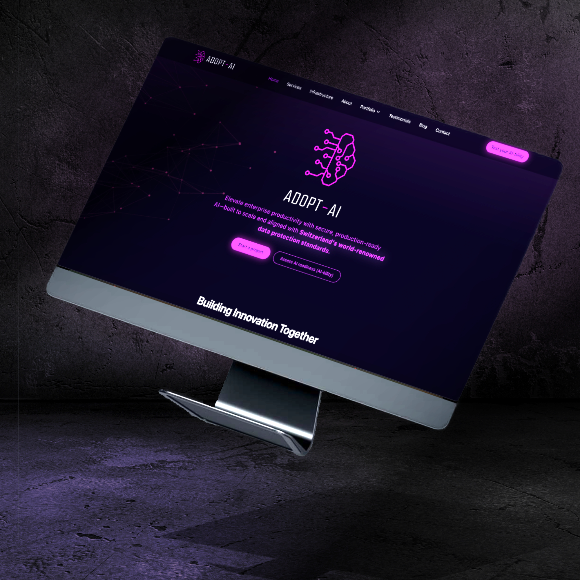 Site web marketing Adopt-AI — UX/UI Design, Genève