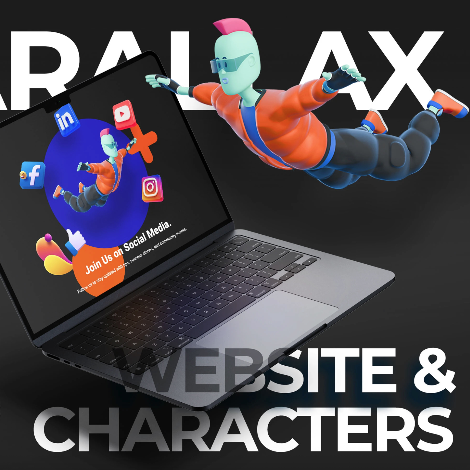 3D Parallax Website — Site web école privée IT avec personnages 3D Blender et animations parallax, NEFEL EDUCATION Tunisie